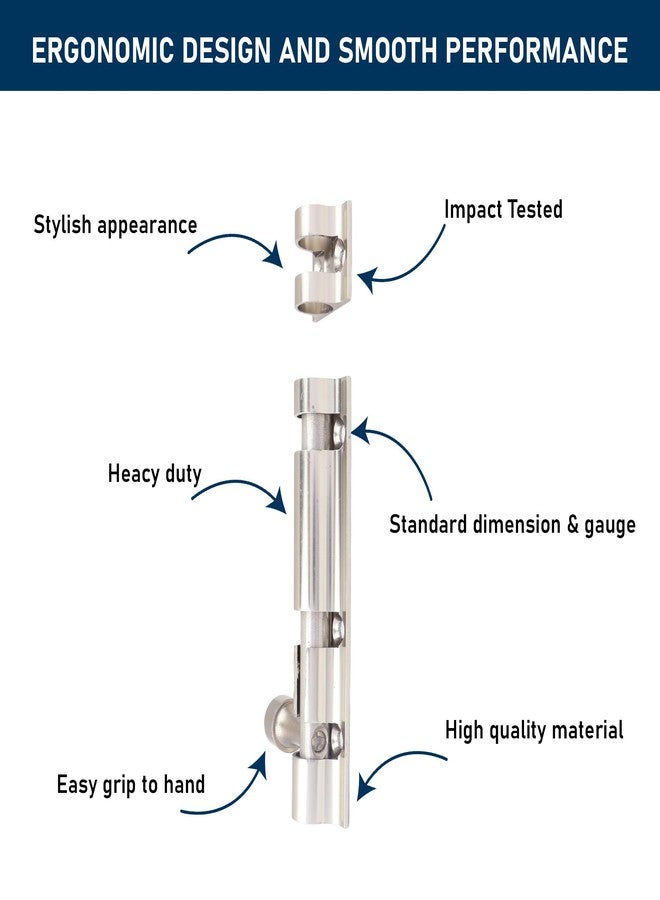 DHSVS Aluminium Tower Bolt SS Finish I 4 Inch with SS Rod I Anti-Corrosion Tower Bolt for Bathroom,Kitchen,Wardrobe, Doors (Pack of 1) - Image 3