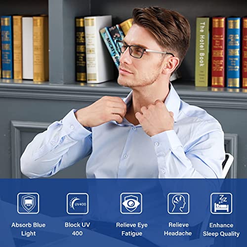 Cyxus Blue Light Glasses Computer Glasses UV Blocking GRP Square Frame Clear Lens Ultra Light Eyewear T34 - Image 2