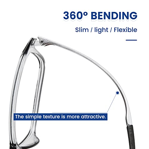 Cyxus Blue Light Glasses Computer Glasses UV Blocking GRP Square Frame Clear Lens Ultra Light Eyewear T34 - Image 3