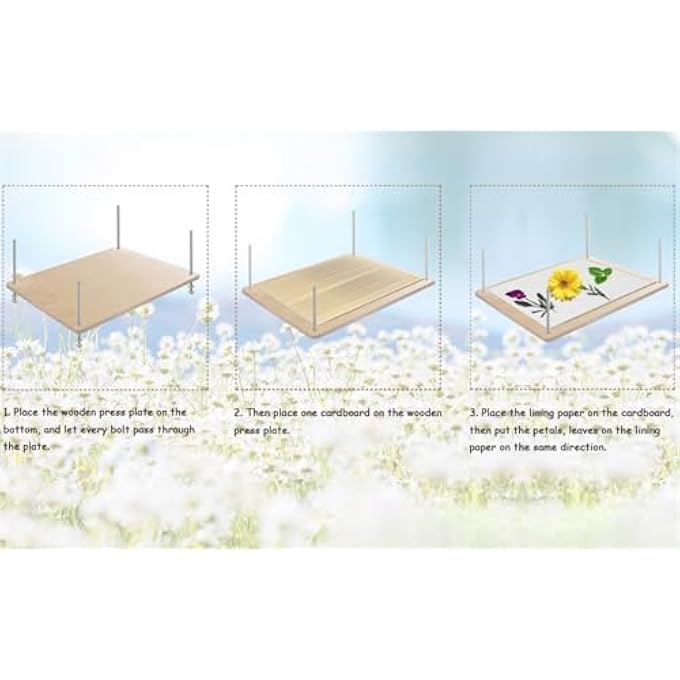 THE WHITE SHOP LARGE FLOWER PRESS KIT FOR ADULTS, 10 LAYERS 11.8 X 8.3 INCHES DIY WOOD FLOWER LEAF PLANT PRESS KIT FLOWER PRESSING KIT, GREAT GIFT FOR DIY ARTS AND CRAFTS LOVERS - Image 5