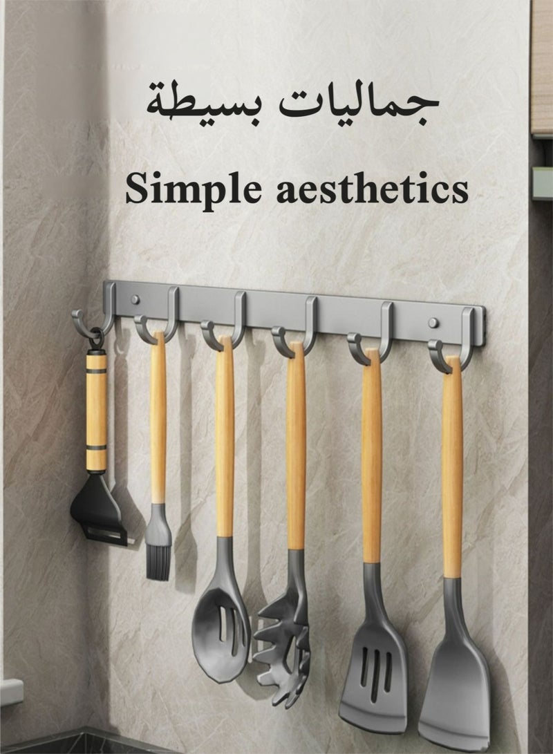 علاقة حائط مزودة بكوب شفط مع 6 خطافات، علاقة حائط، خطافات حمام غير مثقبة، تخزين في غرفة النوم، منظم علاقة المناشف، علاقة حائط لتعليق المعاطف والقبعات والمناشف والأردية والحمامات الطينية - Image 4