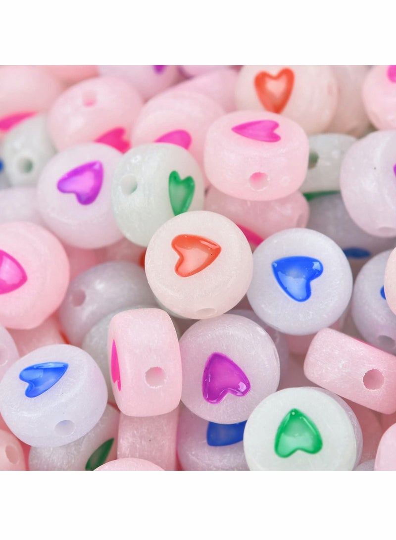 Luminous Alphabet Letter Beads Flat Glow in The Dark Number Colorful DIY Star Print for Bracelets Necklace Jewelry Making Supplies - Image 2