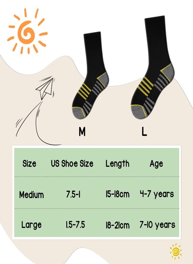 Comfoex Boys Crew Socks For Kids 4-6 6-8 8-10 Years Old Athletic Long Socks With Cushioned Sole 6 Pairs - Image 4