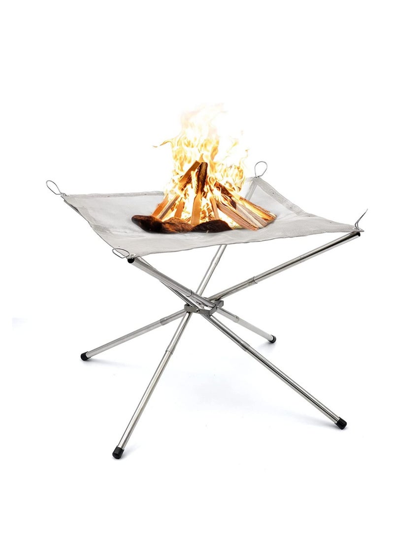 Cool Baby COOLBABY Outdoor Camping Fire Pit Portable Lightweight Fire Pit Stand with Foldable Stainless Steel Mesh for Camping  - Image 1