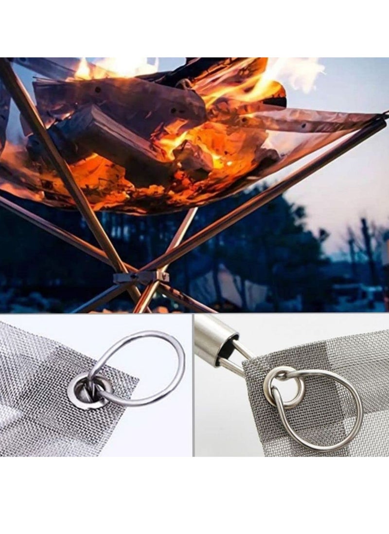 Cool Baby COOLBABY Outdoor Camping Fire Pit Portable Lightweight Fire Pit Stand with Foldable Stainless Steel Mesh for Camping  - Image 3