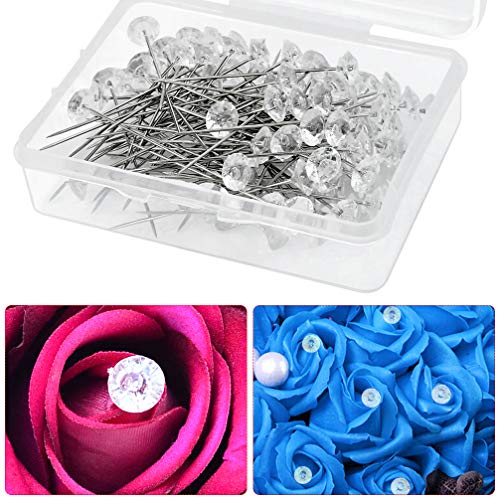 Tongcloud 300pcs Flower Pins - Corsages, Wedding Bouquet Pins - Crystal, Floral, Clear (Transparent, 2'') - Image 4
