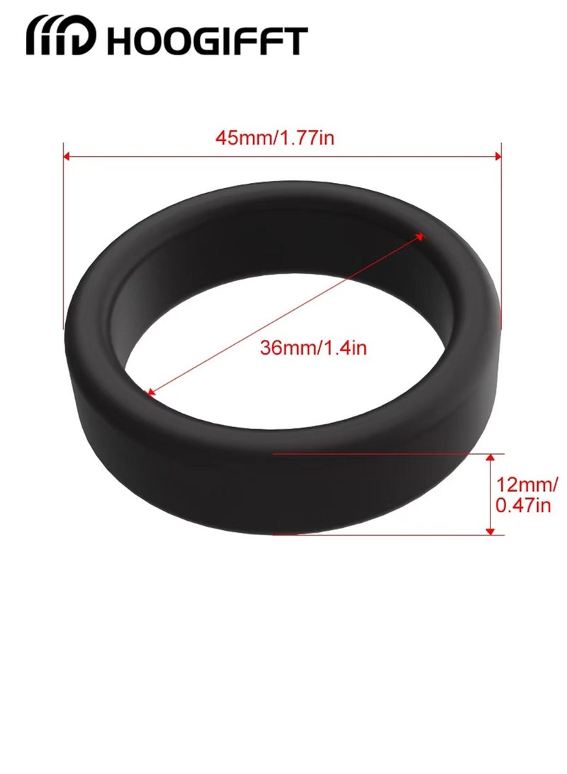 HOOGIFFT Men's Silicone Sports Ring 3 Piece Set Elastic Stretch Tear Resistant Waterproof Wear Resistant Soft Exercise Ring for Home and Outdoor Use - Image 4