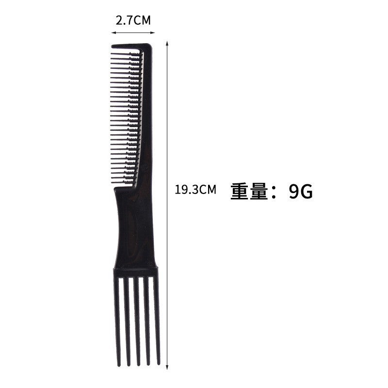 Generic Ten-piece set of barber comb double-sided pointed-tail comb styling comb black plastic comb density anti-static hairdressing tool C35 [Black Bulk]] 