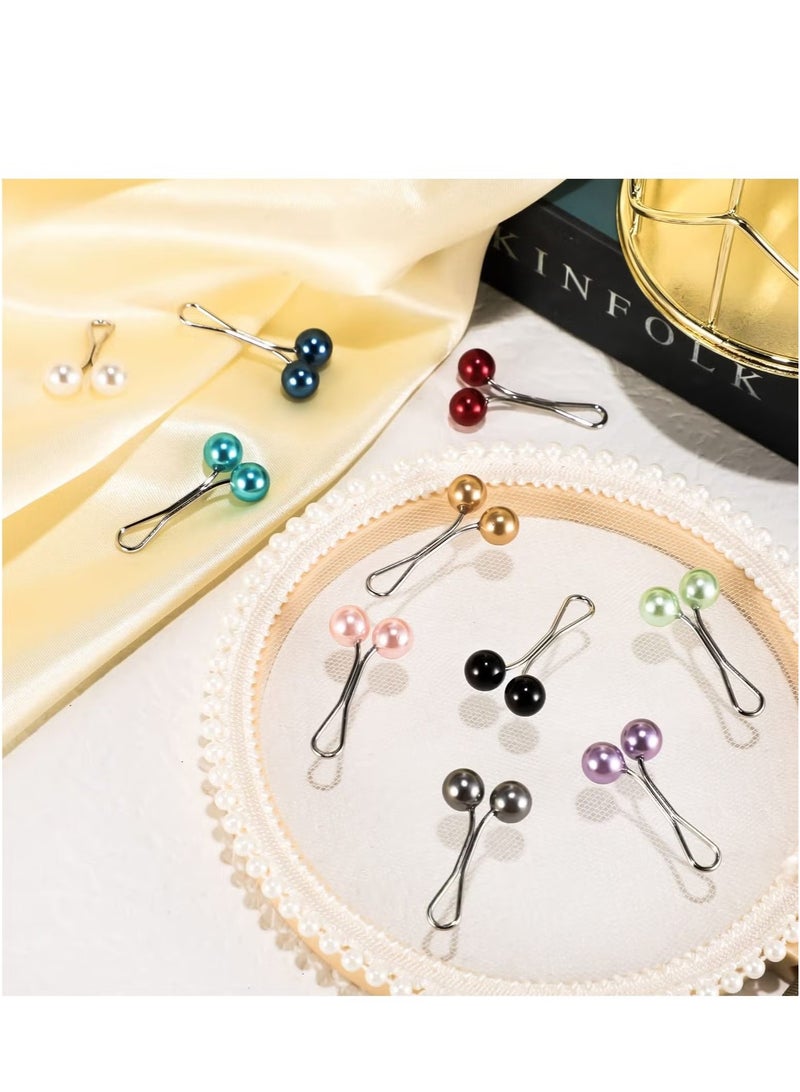GMORO 24 Pcs Hijab Simulated Pearl Brooch Pins for Women,Headscarf Hijab U Clips,Faux Pearl Scarf Clips Pin-Less Scarf Clips,Scarf Brooch Pin Headscarf Shawl Lady Scarf Hijab Clips-Black - Image 5