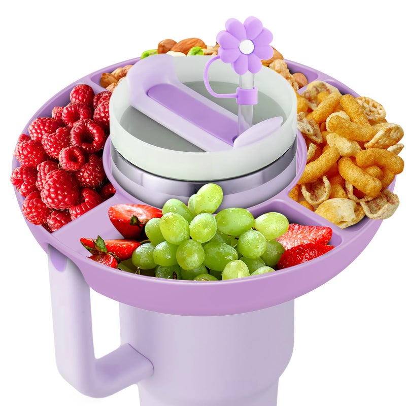 insefocc Stanley Cup 40 oz Snack Bowl with Handle, Compatible with Stanley Cup40 oz Snack Bowl with Handle, Reusable Snack Bowl, Stanley Accessories, Silicone (Orchid Snack Bowl) - Image 1