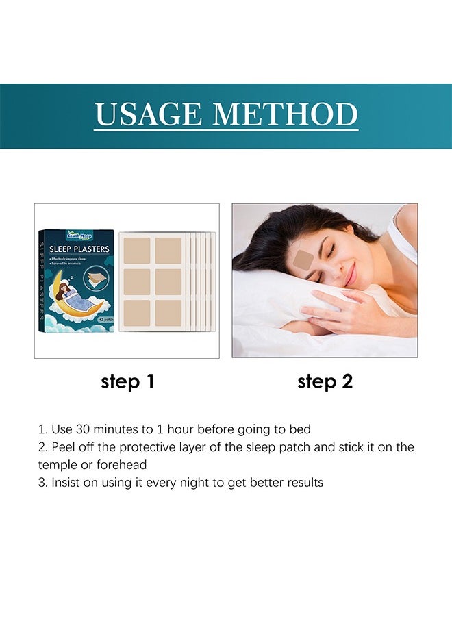 42 Pcs Sleep Plasters for Adults, All Natural Deep Sleep Patches,Enhance Sleep Quality, Promotes Restful Sleep, Sleep Care Solution, Relieves Fatigue