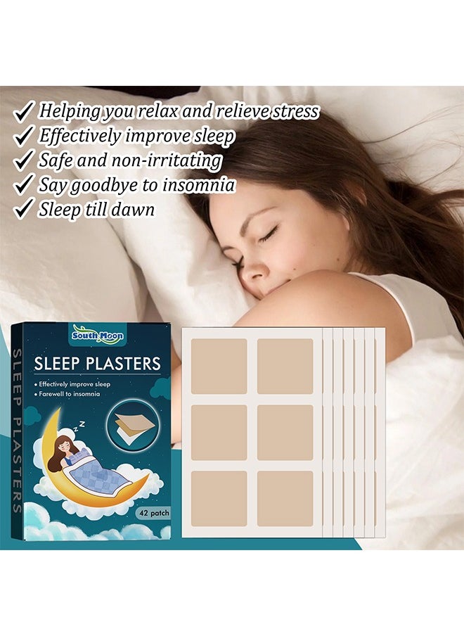 42 Pcs Sleep Plasters for Adults, All Natural Deep Sleep Patches,Enhance Sleep Quality, Promotes Restful Sleep, Sleep Care Solution, Relieves Fatigue