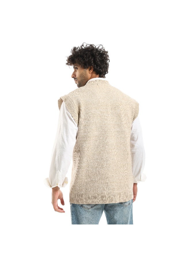 سيزار فيست صوف رجالي برقبة علي شكل سبعة وبدون أكمام - Image 3