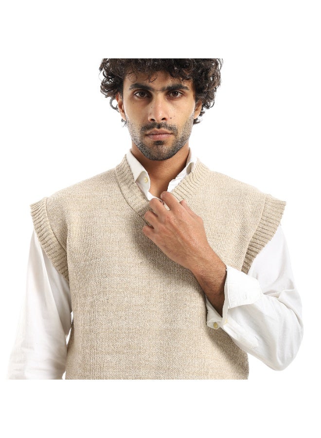 سيزار فيست صوف رجالي برقبة علي شكل سبعة وبدون أكمام - Image 5