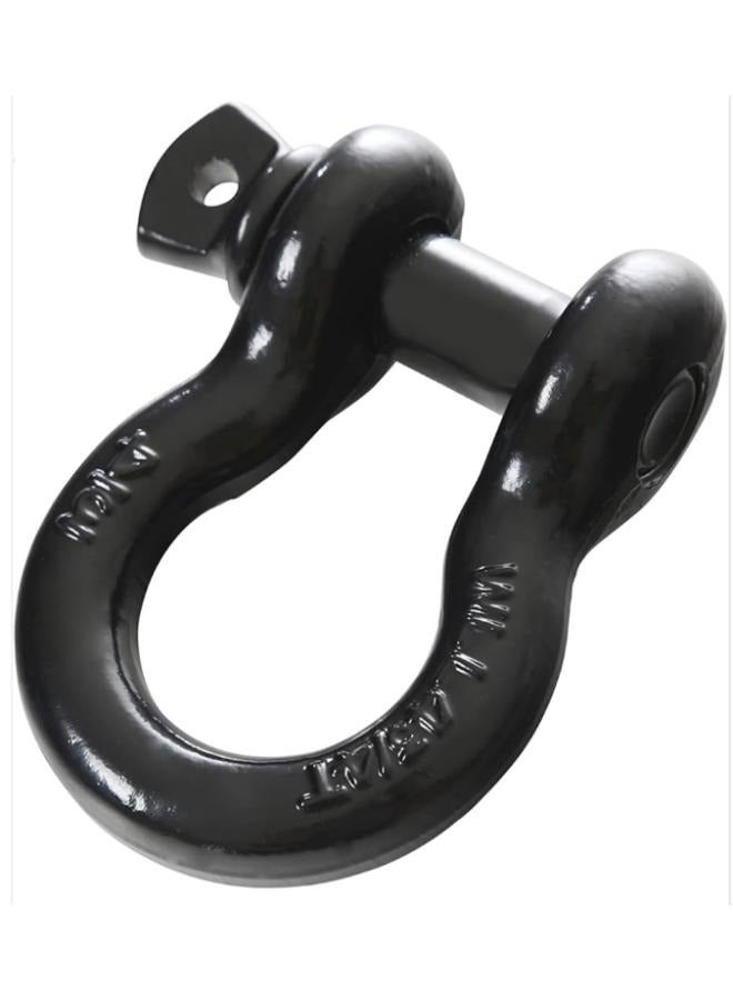 Generic Metal Black Car 3/4 inch 4.75T Latch Design D-Ring Shackle with Sheath 3/4 Shackle 3/4 D-Ring Shackle  - Image 1