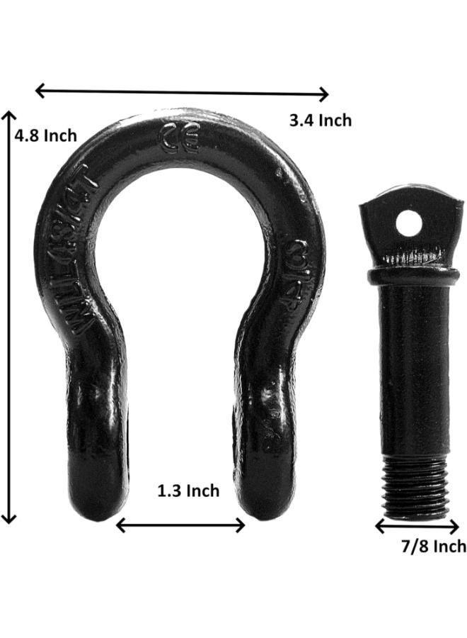 Generic Metal Black Car 3/4 inch 4.75T Latch Design D-Ring Shackle with Sheath 3/4 Shackle 3/4 D-Ring Shackle  - Image 2