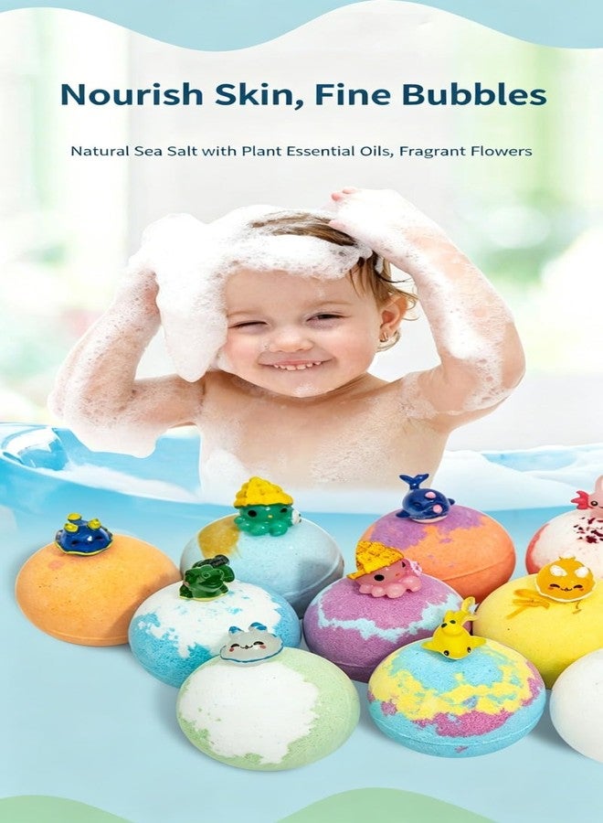 ZYCRONIX Kids Bath Bomb Set with Surprise Toys Inside, 12 Colorful Fizzies for Bubble Tub Fun, Easter Basket Gift for Boys Girls (Sea Animal 12Pcs) - Image 4