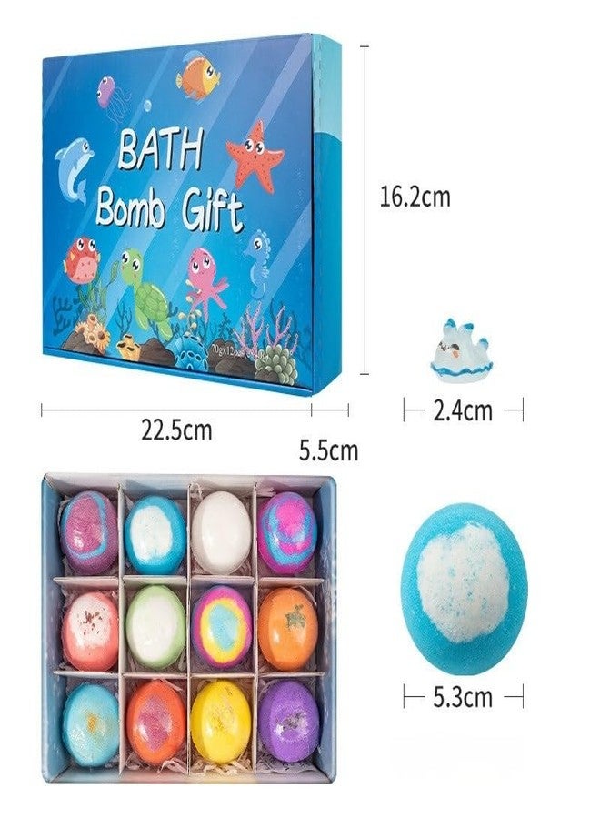 ZYCRONIX Kids Bath Bomb Set with Surprise Toys Inside, 12 Colorful Fizzies for Bubble Tub Fun, Easter Basket Gift for Boys Girls (Sea Animal 12Pcs) - Image 2