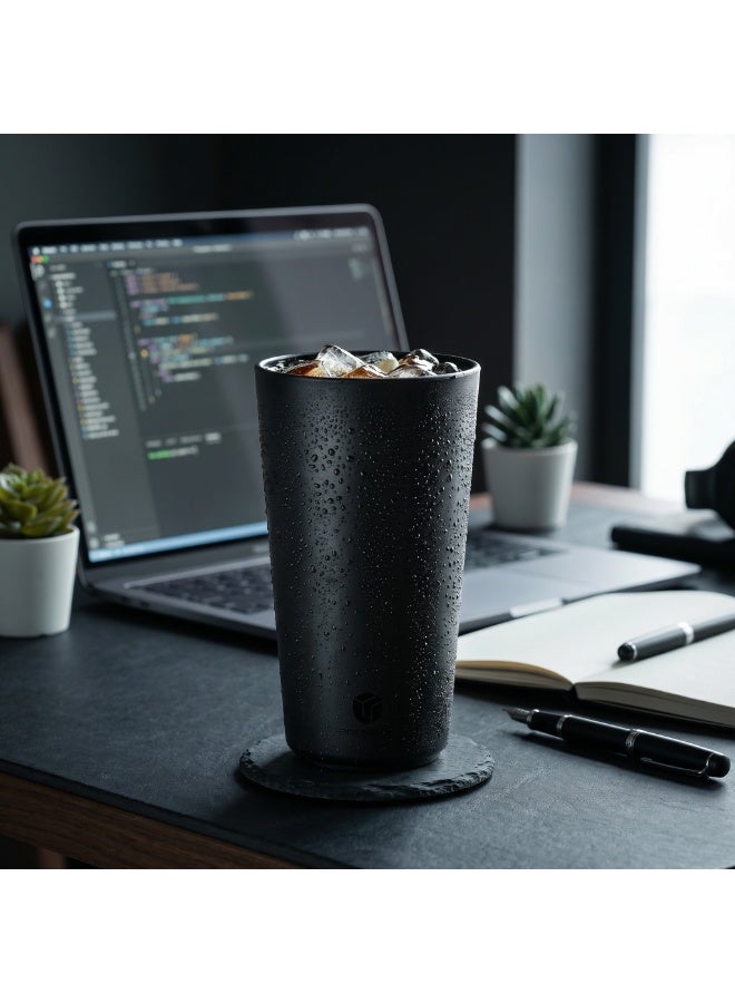 EasyGO Easy-Go Set of Reusable Plastic Cup ( 6 cups ) 400ml BPA Free PP – Microwave, Freezer & Dishwasher Safe - Space Grey - Image 3