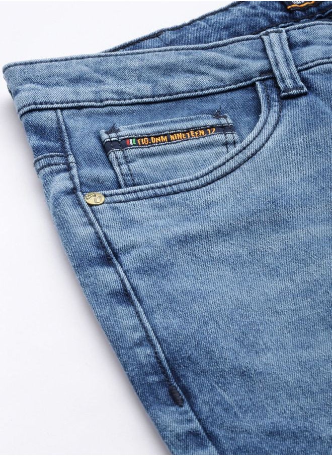 The Indian Garage Co Men Slim Fit Solid Mid-Rise Stretchable Jeans  - Image 4