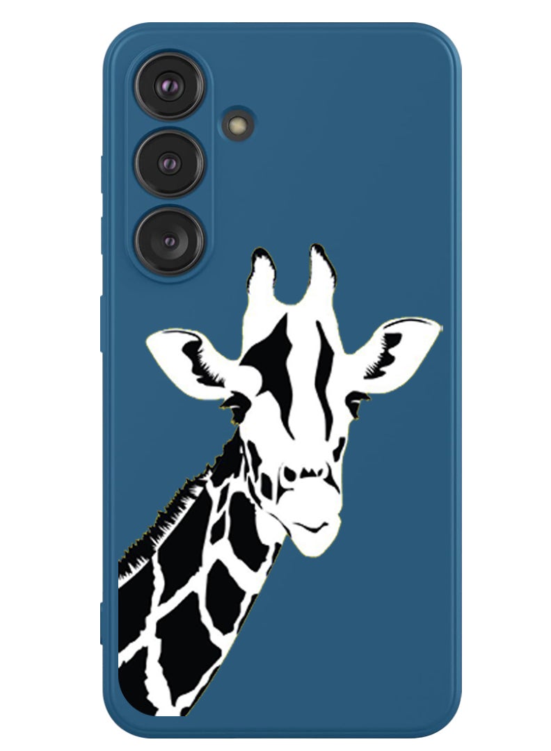 Theodor Protective Slim Fit Case Liquid Silicone Cover with Full Body Protection Anti-Scratch Shockproof Case For Samsung Galaxy S24 Plus (Blue) - Giraffe - Image 1