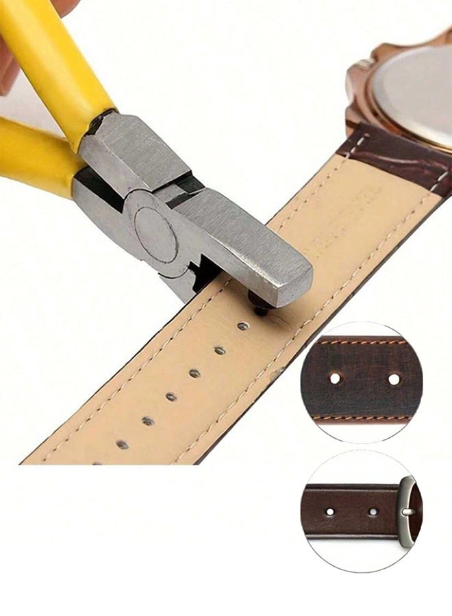 1pcs العالمي عقد اليد حزام من الجلد مثقب أداة , مناسبة لأنّ حزام سير ، أربطة الحذاء ، حزام ، أدوات عيد الحب ، عيد الحب ، الزفاف ، عيد ميلاد ، كماشة ، أدوات  - Image 1