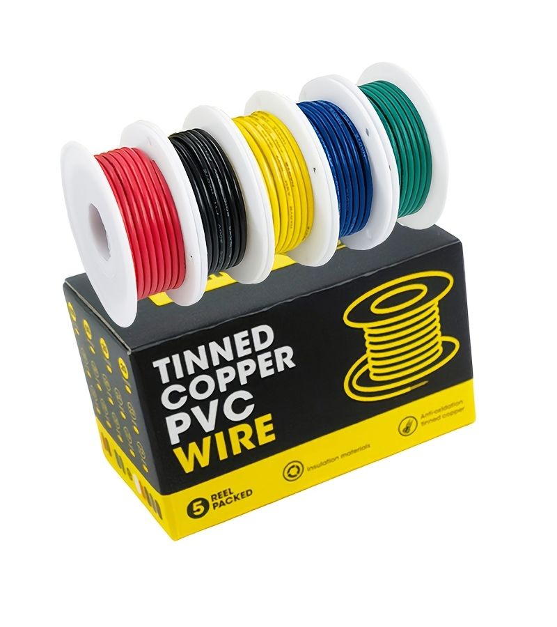 A Set Of Electrical Wires 16 AWG 16.4 Feet 5 Meters Tinned Copper Five Colors For Electronics Home Wiring Power Connections Speaker LED Car Audio - Image 4