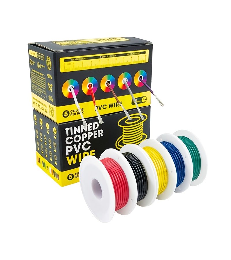 A Set Of Electrical Wires 16 AWG 16.4 Feet 5 Meters Tinned Copper Five Colors For Electronics Home Wiring Power Connections Speaker LED Car Audio - Image 2