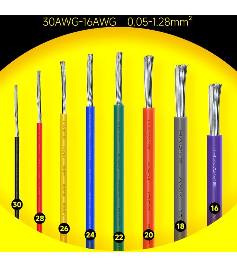 A Set Of Electrical Wires 16 AWG 16.4 Feet 5 Meters Tinned Copper Five Colors For Electronics Home Wiring Power Connections Speaker LED Car Audio - Image 5