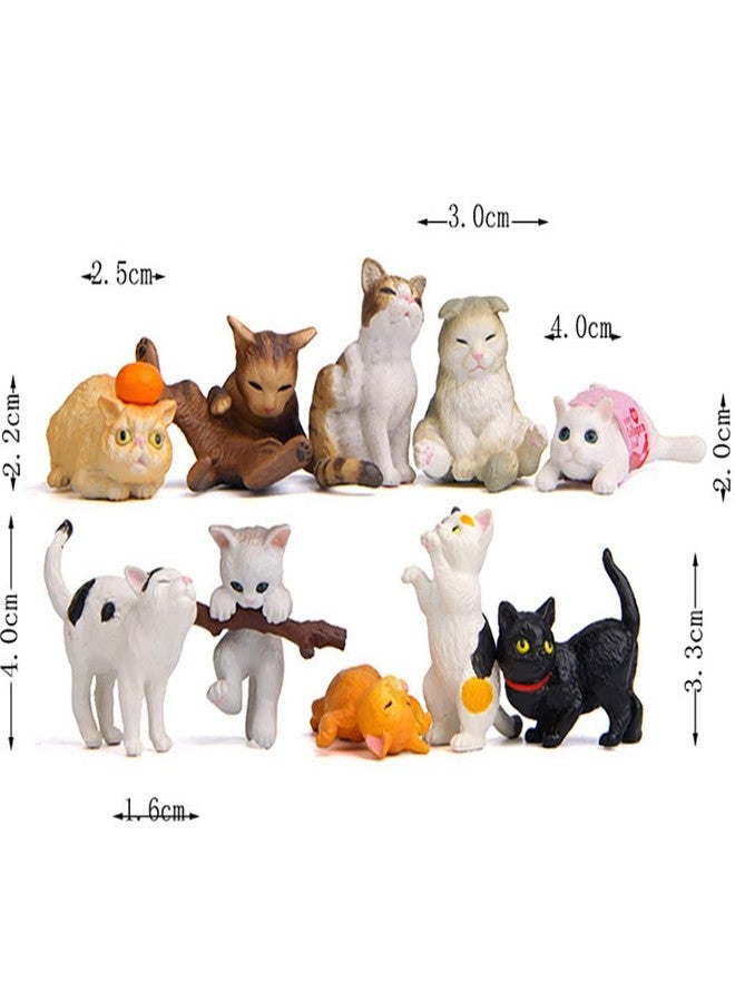 DOYIFUN 15 Pcs Cute Cat Animal Characters Toy Figure, Mniature Cat Collection Figurines Payset Mini Garden Decor Cake Toppers Automobile Decoration - Image 5