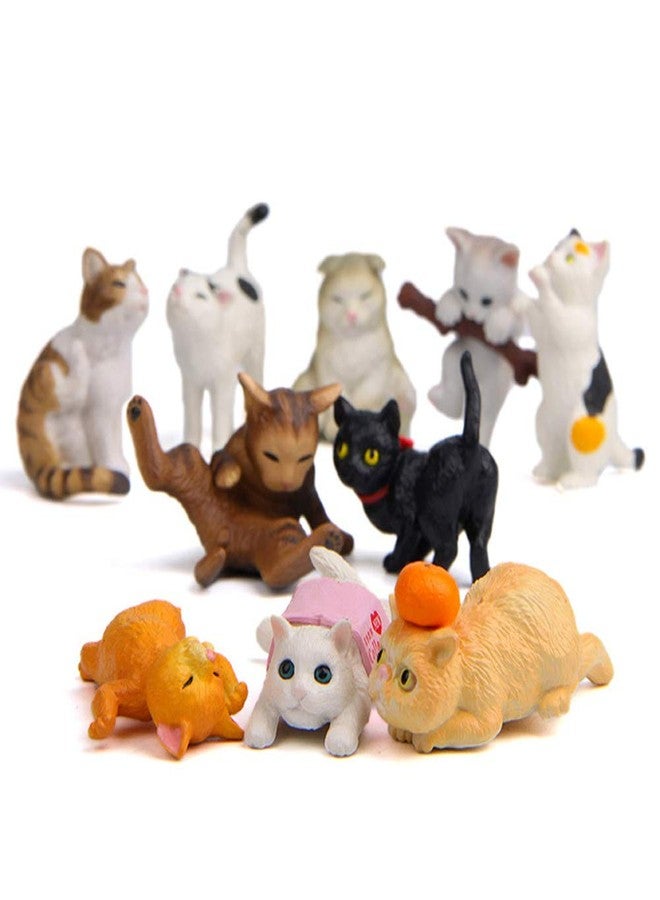DOYIFUN 15 Pcs Cute Cat Animal Characters Toy Figure, Mniature Cat Collection Figurines Payset Mini Garden Decor Cake Toppers Automobile Decoration - Image 4