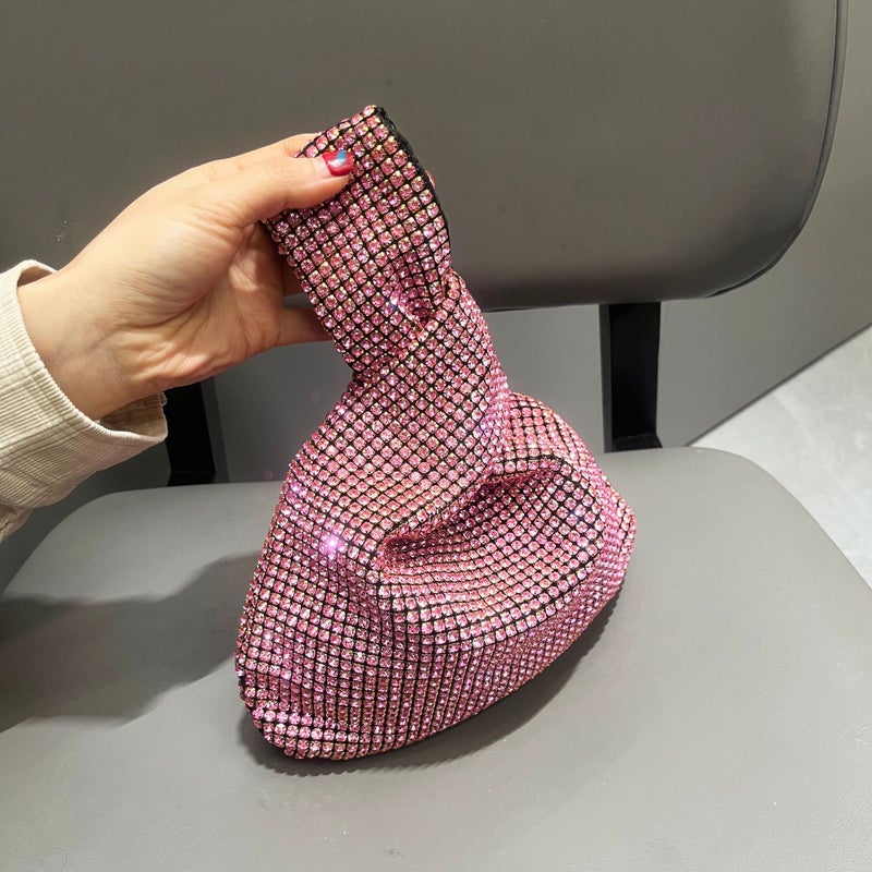 Full Diamond Bag Women'S Niche High-End Fashion Diamond Bucket Bag Rhinestone Chain Bag Portable Small Bag - Image 4