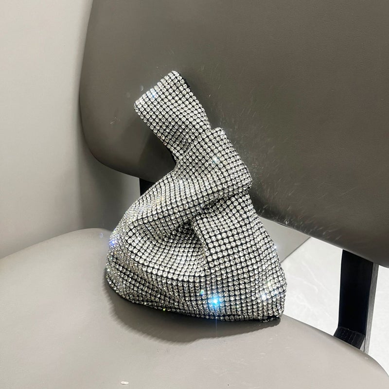 Full Diamond Bag Women'S Niche High-End Fashion Diamond Bucket Bag Rhinestone Chain Bag Portable Small Bag - Image 3