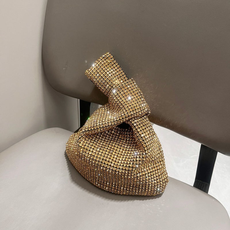 Full Diamond Bag Women'S Niche High-End Fashion Diamond Bucket Bag Rhinestone Chain Bag Portable Small Bag - Image 5