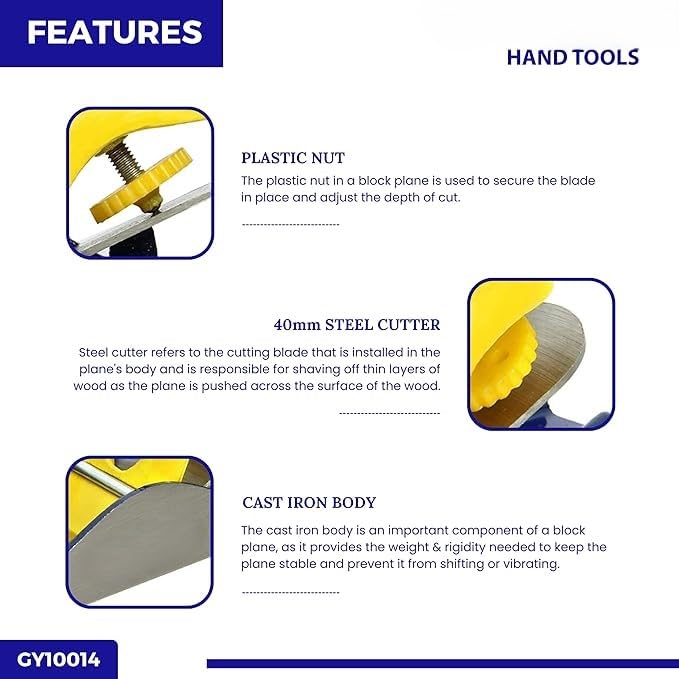 BST مستوى كتلة الحديد الصلب 7 بوصة رندا | أداة نجارة ثقيلة مع ملحق شفرة مستوى حادة - Image 5