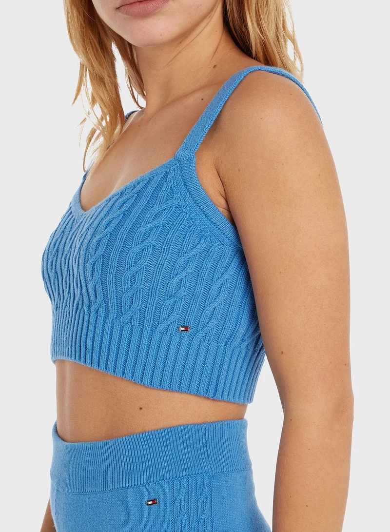 TOMMY HILFIGER Cable Knitted Crop Top