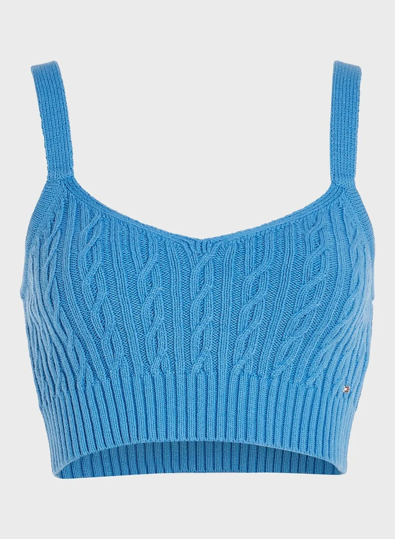 TOMMY HILFIGER Cable Knitted Crop Top