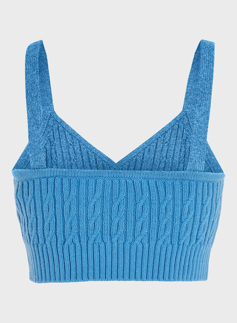 TOMMY HILFIGER Cable Knitted Crop Top