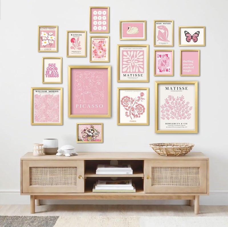 ANERZA 16 PCS Pink Wall Art Decor, Matisse Gallery Wall Prints for Bedroom, Light Pink Posters for Room Aesthetic, Collage Kit Pictures for Living Room, Teen Girls Dorm Home Artwork - Image 5