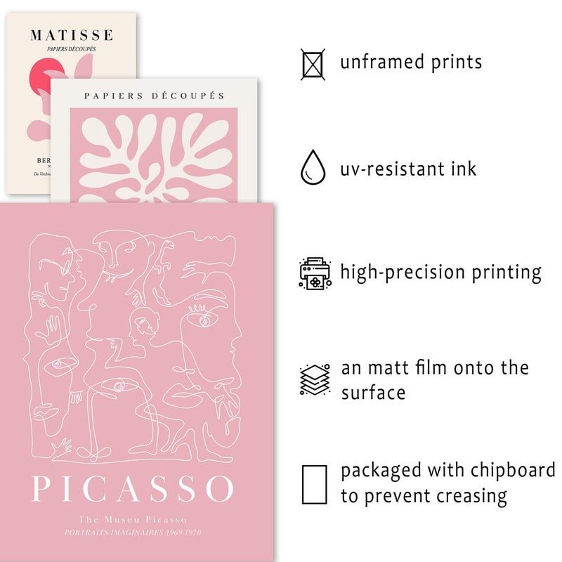 ANERZA 16 PCS Pink Wall Art Decor, Matisse Gallery Wall Prints for Bedroom, Light Pink Posters for Room Aesthetic, Collage Kit Pictures for Living Room, Teen Girls Dorm Home Artwork - Image 3