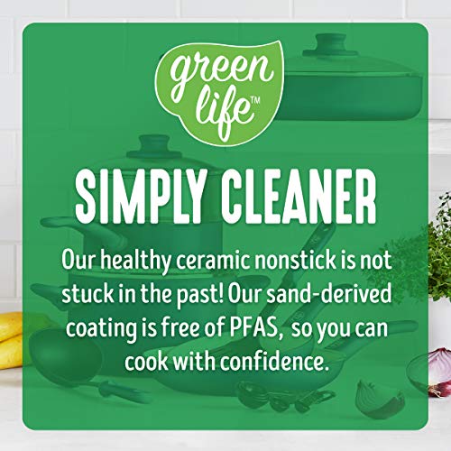 GreenLife Soft Grip Healthy Ceramic Nonstick 12 Piece Cookware Pots and Pans Set, PFAS-Free, Dishwasher Safe, Blue - Image 4