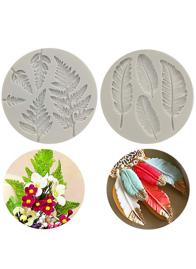 MLOLM Leaf Fondant Mold,Feather Silicone Fondant Mold,Fern Fondant Leaves Silicone Mold Chocolate Baking Mold Tool For Cake Decorating Polymer Clay, Wax, Diy Sugar Crafts  - Image 1