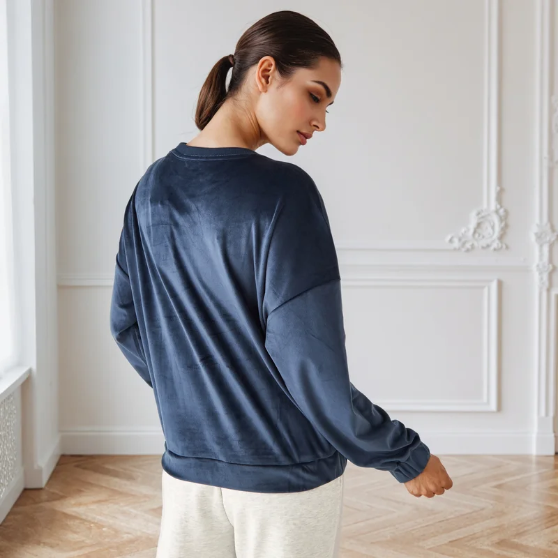 Splash FAV  Regular Fit Velour Sweatshirt for Women | Best Price UAE
