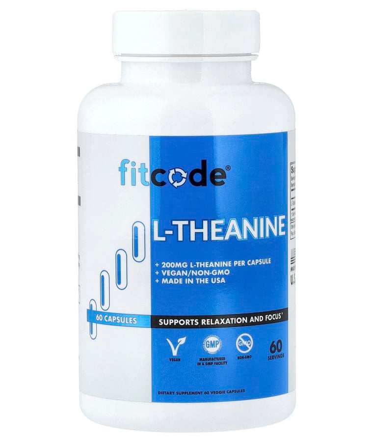 fitcode L-Theanine 200 mg 60 Veggie Capsules