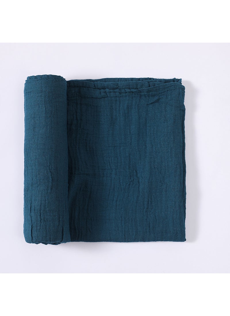 Generic Cotton Baby Swaddle Blanket Newborn Wrap Quiet Blue (#3035c/130g) 