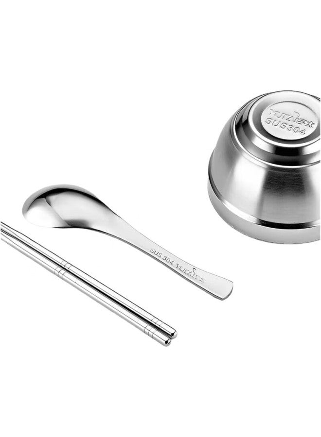 Yutai 304 Stainless Steel Adult Canteen Plate Fast Food Plate Student Divided Plate Lunch Box Tableware Set 15 Pieces - Image 2