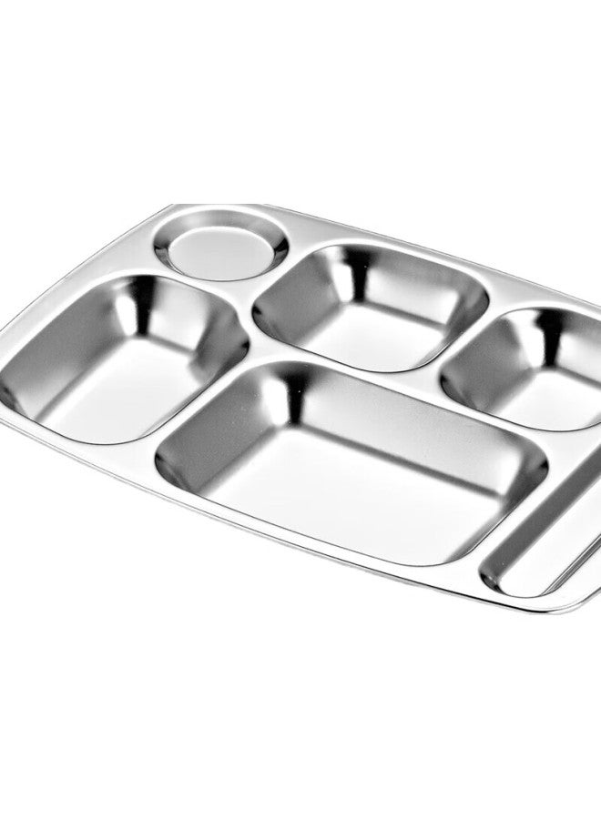 Yutai 304 Stainless Steel Adult Canteen Plate Fast Food Plate Student Divided Plate Lunch Box Tableware Set 15 Pieces - Image 3
