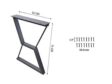ZITONIOM 28 inch Metal Table Legs Heavy Duty Industrial Table Base Black Metal Furniture Legs Modern Dining Coffee Table Legs DIY Desk Legs Set of 2 only Legs 28 H20 L354 W inch 71519Cm - Image 2