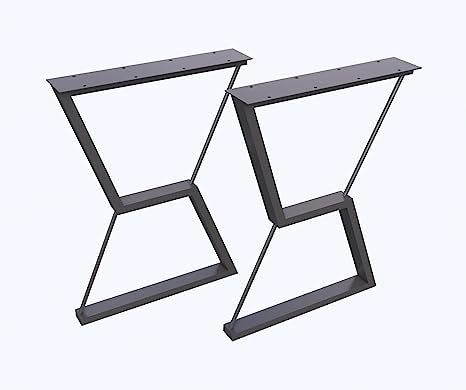 ZITONIOM 28 inch Metal Table Legs Heavy Duty Industrial Table Base Black Metal Furniture Legs Modern Dining Coffee Table Legs DIY Desk Legs Set of 2 only Legs 28 H20 L354 W inch 71519Cm - Image 1