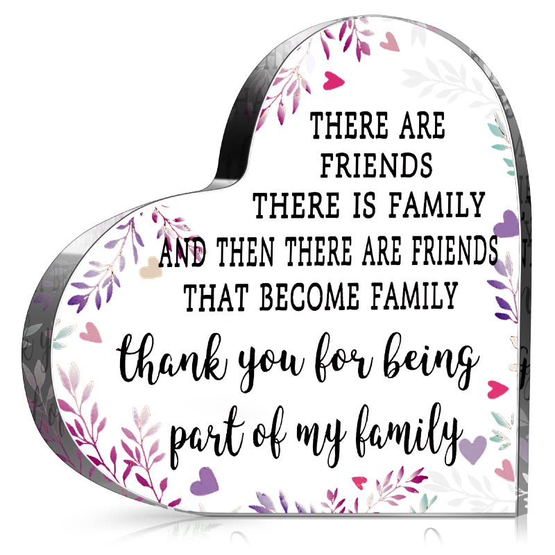 Chunful Friendship Gift for Women Girls Birthday Going Away Gifts Best Friend Acrylic Plaque for Coworker Retirement Friendship Keepsake DecorHeart 